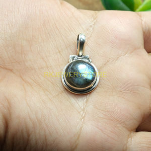 Colgante de Piedra Laborita Fuego Azul, Colgante de Plata de Ley 925, Colgante de Piedra Preciosa, Collar, Regalo de Joyería de Cumpleaños - Product Image 4