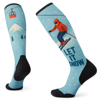 Chaussettes de ski personnalisées Impression thermique genou haute hiver chaud Chaussettes de ski en laine mérinos pour hommes et femmes