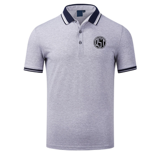 Ropa de trabajo de rendimiento de manga corta elástica de secado rápido para hombre para Polo logotipo personalizado que absorbe la humedad OEM fábrica al por mayor - Product Image 5