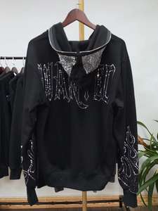 Custom Logo <b>Men's</b> Streetwear Sets <b>Men</b> Zipper Sweater Distressed Full Face Zip Up Hoodie Oem Zipper Hood Outside Hoodies - Product Image 6