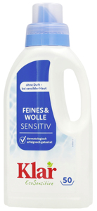 Détergent liquide pour linge en tissu fin et laine KLAR Brand Eco Sensitive Cust 500ml Sans parfum 50 lavages Détergent doux pour bébé - Product Image 2