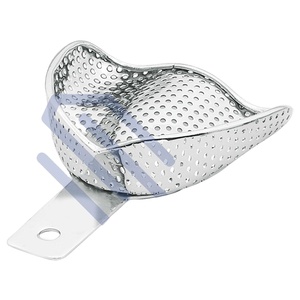 Bandeja de impresión dental con certificación CE, instrumentos quirúrgicos de acero inoxidable de tallas X superiores perforadas deprimidas anuales para manual - Product Image 1