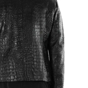 Vente chaude nouvelle mode hommes veste coupe-vent veste en cuir plaqué crocodile - Product Image 6