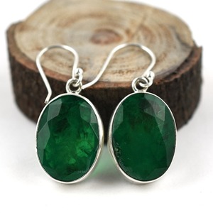 Pendientes colgantes de Esmeralda Spinner de piedras preciosas hechas a mano de Plata de Ley 925 para mujer, pendientes de regalo de boda de la mejor calidad, joyería - Product Image 4