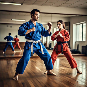 Uniforme de Karate de algodón 100% de alta calidad, traje de Judo para hombres para entrenamiento de artes marciales, para boxeo de Karate y otros deportes - Product Image 2