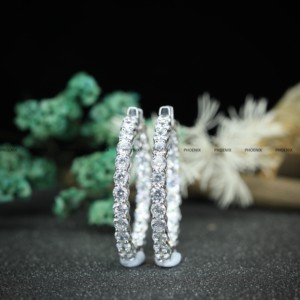 ต่างหูเพชรมอยส์ซอไนต์แบบห่วงกลม925ต่างหูเงินชุดปาร์ตี้ต่างหูของขวัญคริสต์มาสสำหรับผู้หญิงโดย Phoenix Enterprise - Product Image 2