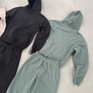 Ensemble de survêtement de sport surdimensionné de haute qualité, sweat-shirts personnalisés, pour la salle de sport, vente en gros, taille plus, coton d'hiver, tenue de sport - Product Image 2