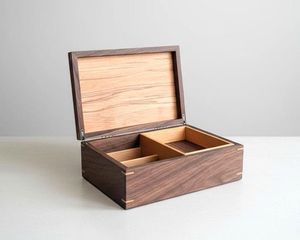 Boîte à bijoux en bois avec logo personnalisé, boîte de rangement gravée pour montres, pour les occasions, Noël, Thanksgiving, Saint-Valentin, Nouvel An - Product Image 3