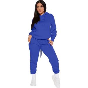 Conjunto Deportivo de Dos Piezas para Mujer, Sudadera con Capucha Extra Grande y Pantalones Deportivos, Color Sólido, Informal - Product Image 5