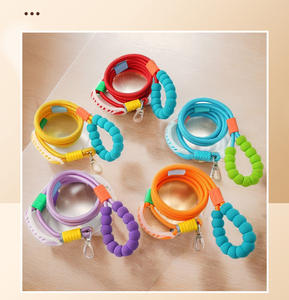 Tali Kekang Anjing dengan Sabuk Pinggang dan Tali Dada yang Dapat Disesuaikan, Warna Macaron, Bebas Tangan, untuk Jalan-jalan, Lari, dan Jogging Hewan Peliharaan - Product Image 5