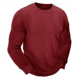 Sudadera Ligera de Manga Larga para Hombre, con Cierre, de Felpa, Antiarrugas, 100% Algodón, Moderna, Talla Grande - Product Image 4
