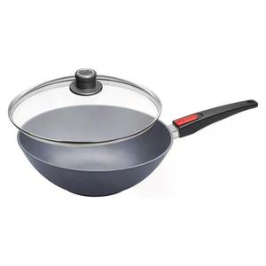 Wok Diamond Lite de Aluminio Antiadherente de 30 cm con 1 Asa y Tapa de Vidrio, Color Gris Hierro Fundido WLL11030DPIL de Woll para Woks - Product Image 2