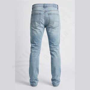 Pantalones Vaqueros de Mezclilla Elásticos de Corte Regular con Parches y Estilo Hip Hop Europeo Americano para Hombre, Pantalones Desgastados con Pedrería al por Mayor - Product Image 2