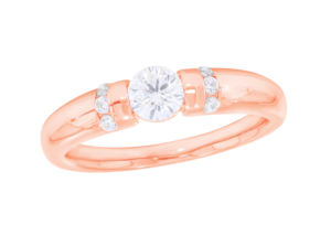 แหวนเพชรแนวโรแมนติกสำหรับผู้ชายแหวนแต่งงานประดับ0.50Ct โรสโกลด์14K - Product Image 4