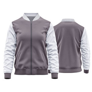 แจ็กเก็ตเบสบอลปักอักษรเลตเตอร์แมนสำหรับผู้ชายผู้หญิงสไตล์ลำลองเสื้อคลุมผ้าแคนวาสแบบเย็บปะติดผ้าแคนวาส - Product Image 4