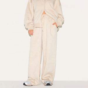 <b>High</b> Quality Loose Custom Casual <b>Elastic</b> <b>Waist</b> Baggy Regular-fit Straight Leg Blank Jogger Sweatsuit Women wide leg <b>trousers</b> - Product Image 2