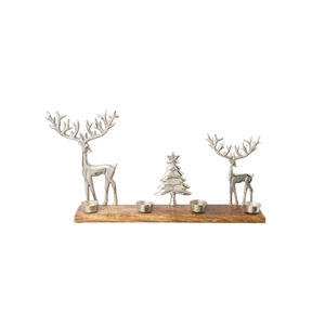 Hot Selling Modern Metal <b>Star</b> Candle Holder Mango Wood Base Table Decorative Candlestick For Home Decoration Candle Holder - Product Image 6