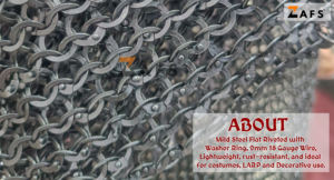 Cotte de mailles médiévale demi-manche chemise chevalier armure reconstitution Cosplay plat riveté acier doux rondelles anneau compétitif en vrac - Product Image 3