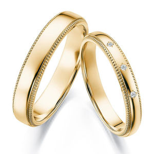 Set di Anelli Nuziali in Oro Massiccio AU750 18K, Collane Eleganti e alla Moda in Oro Bianco/Giallo/Rosa 18K - Product Image 2