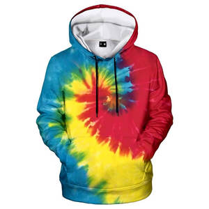 Venta al por mayor Tie Dye Pullover Hoodie 320 GSM Low MOQ mezcla de algodón personalizado serigrafía y bordado - Product Image 1