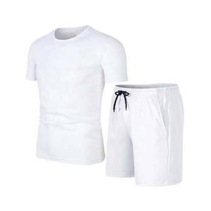 Camisetas de nuevo diseño de alta calidad con pantalones cortos 100% algodón verano 2 piezas camiseta pantalones cortos conjuntos gemelos traje de hombre de gran tamaño de peso pesado - Product Image 2