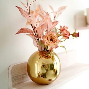 Meilleur cadeau pour anniversaire Boule en métal Vase à fleurs Fer Laiton Décoration de table Article décoratif Chambre à coucher Salon Bureau Mariage - Product Image 2