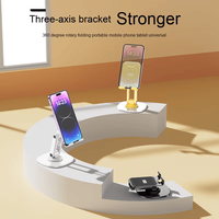 Support de téléphone portable universel pliable et réglable à double axe en métal, rotation à 360 degrés, pour bureau, vente en gros directe