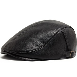 Boinas Unisex de otoño e invierno, gorras de vendedor de periódicos a la moda, visera Vintage, cuero Real de mayor calidad, grueso, cálido, informal para hombres y mujeres - Product Image 1