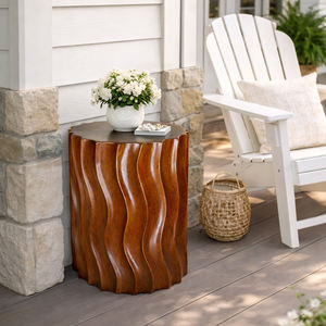 Tabouret en bois de suar antique sculpté à la main, table d'appoint, meuble d'appoint en bois de monkey pod massif, chambre à coucher, salon - Product Image 5