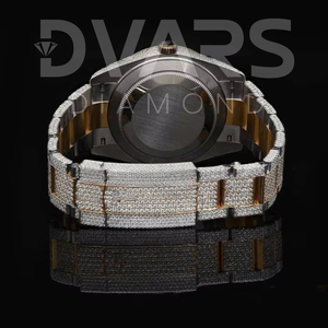 Iced Diamond Fully Ice Moissanite Analog Glass Dial Men <b>Women</b> Automatic Luxury ETA Mechanical Stainless Steel <b>White</b> Gold <b>Watch</b> - Product Image 4