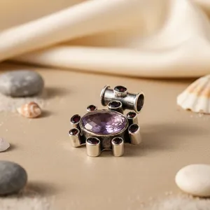 Bague en argent 925 avec améthyste pour femmes, bijoux en pierres précieuses - Product Image 2