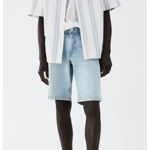 กางเกงขาสั้นผ้ายีนส์ยืดได้แบบลำลองกางเกงขาสั้นมีกระเป๋าสี่ใบผ้าซักเบามีไซส์พิเศษออกแบบได้ตามต้องการ - Product Image 4