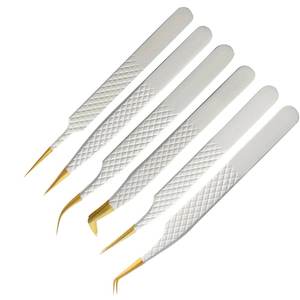 Vente en gros Marque privée Pince à épiler Cils nettoyants Extension de la pince à épiler Cils blancs incurvés et pointus par Dentric Implants - Product Image 2