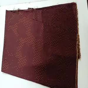 Чистая SIk Dupioni и шелковая тафта в вырезанных кусках размером от 1 до 2 метров для вырезок бордового цвета с золотыми точками