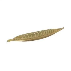 Bandeja metálica decorativa para servir con forma de hoja y estilo moderno de la mejor calidad para hoteles y restaurantes en casa con logotipo personalizado - Product Image 3