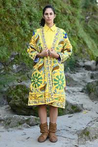Handmade Traditional Ukrainian <b>Jacket</b> for <b>Women</b> XL Winter Cotton Tassels Floral Embroidery Quilted Long Winter <b>Jacket</b> for - Product Image 3