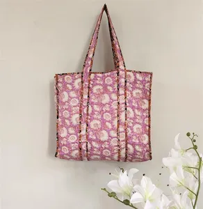 Luxury Premium <b>Floral</b> Print <b>Tote</b> <b>Bag</b> Waterproof Indian Manufactured Premium <b>Tote</b> <b>Bag</b> with Canvas Lining Made in India Exporter - Product Image 5