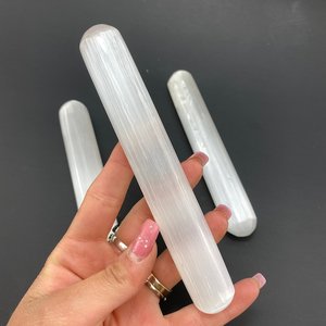 <b>Selenite</b> Massager <b>Wand</b> Stunning Natural Agate Stone Display With Unique Banding Perfect For Crystal Collections Home Decor - Product Image 1
