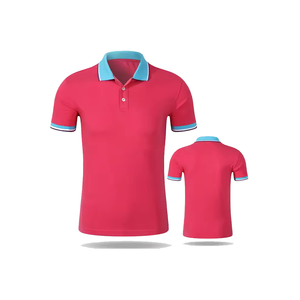 Polo informal de media manga FR de verano para hombre con diseño de costilla roja OEM, camisetas polo con estampado liso hechas a medida para hombre a la venta a granel 2024 - Product Image 6