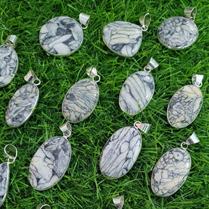 Top Qualité Pinolith Gemstone Pendentif Naturel Meilleur Designer Pinolith Gemstone Pendentif Métal Gemstone Pendentif Cabochon - Product Image 3