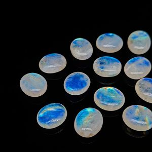 ลูกปัดแกะสลักรูปวงรีเรียบสีรุ้งธรรมชาติลูกปัดอัญมณีหลวม10x12มม. สำหรับทำเครื่องประดับ - Product Image 6