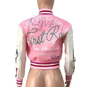 Chaqueta de béisbol universitaria con bordado de chenilla de lana personalizada, chaqueta universitaria informal abullonada para hombres y mujeres, patrón de lona del fabricante - Product Image 3