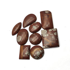 Alto 9 piezas Natural Noreena Jasper 10-20mm Oval pera Cojín Cabujón Marrón Blanco 52.28gms Lote Suelto Tamaño libre Mezcla Forma Iroc - Product Image 6