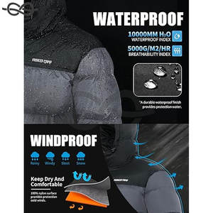 Veste en duvet pour hommes 700 Fill Winter Doudoune isolée Manteau bouffant imperméable et coupe-vent avec capuche Léger - Product Image 4