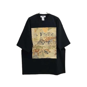 เสื้อกิโมโนผ้าฝ้ายสีดำโอเวอร์ไซส์สำหรับผู้หญิงเสื้อลำลองผ้าฝ้าย100% แบบหลวมดีไซน์เสื้อเจอร์ซีย์ - Product Image 4