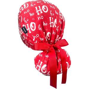 Gorro de cola de caballo con impresión personalizada a granel, ajustable, elástico, antimicrobiano, higienista, clínica, uniforme, lavable, duradero - Product Image 1