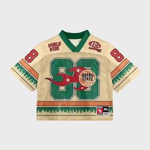 เสื้อฟุตบอลโพลีเอสเตอร์อเมริกันแบบกำหนดเองเสื้อเครื่องแบบบ็อกซี่ระบายอากาศได้ดีมีขนาดพิเศษ100% ตามต้องการ - Product Image 1