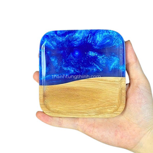 Posavasos de resina epoxi de madera Natural de lujo, patrón único, cocina, comedor, decoración, fábrica de Vietnam - Product Image 4