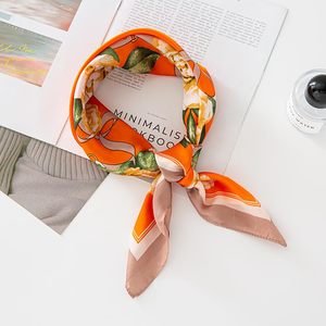 Custom Digital Printing 52*52cm <b>Square</b> <b>Silk</b> <b>Scarves</b> for Women Double-Sided Vintage Style Head Satin with Printed Logo - Product Image 3