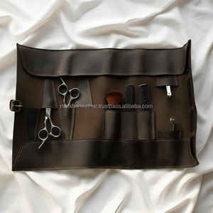 Étui professionnel de luxe en cuir de vachette pour ciseaux de barbier avec protection anti-odeur, étui porte-outils pour coiffeur LBSP-0014 - Product Image 6